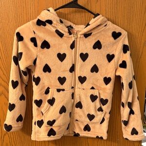 Kids Fleece Hoodie with Heart Design